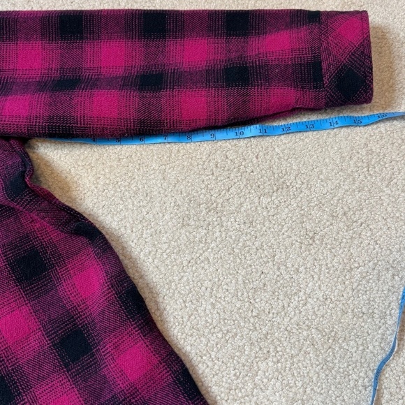 Torrid Shacket Barn Coat Checked Pink Plaid Button Front Heavyweight Cotton Sz 0 - Picture 11 of 16